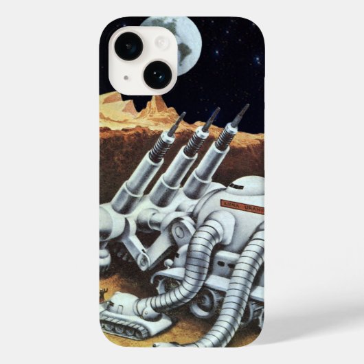ヴィンテージ サイエンス フィクション、月面の宇宙ステーション Case-Mate iPhoneケース (裏面)