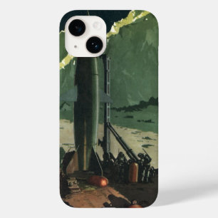 ヴィンテージ サイエンス フィクション、異星でのロケット Case-Mate iPhone 14ケース