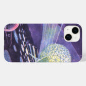 ヴィンテージ サイエンス フィクション、異星人と発光するオーブ Case-Mate iPhoneケース (裏面 (横))