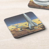 ヴィンテージ サイエンス フィクション 砂漠の惑星とロケット コースター (左側)