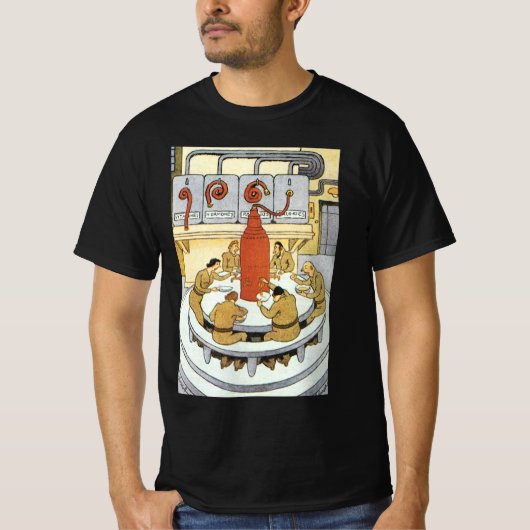 ヴィンテージ サイエンス フィクション 研究室の科学者たち食事中 Tシャツ (正面)