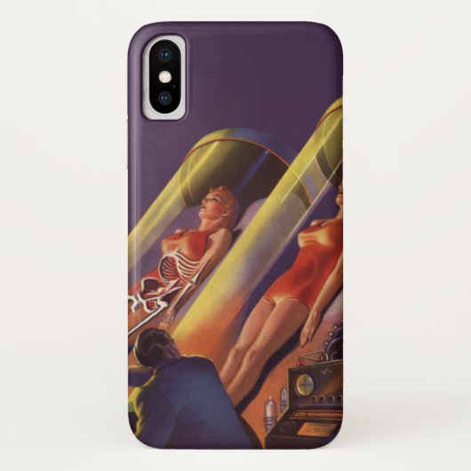 ヴィンテージ サイエンス フィクション、研究室のSF科学者 Case-Mate iPhoneケース (裏面)