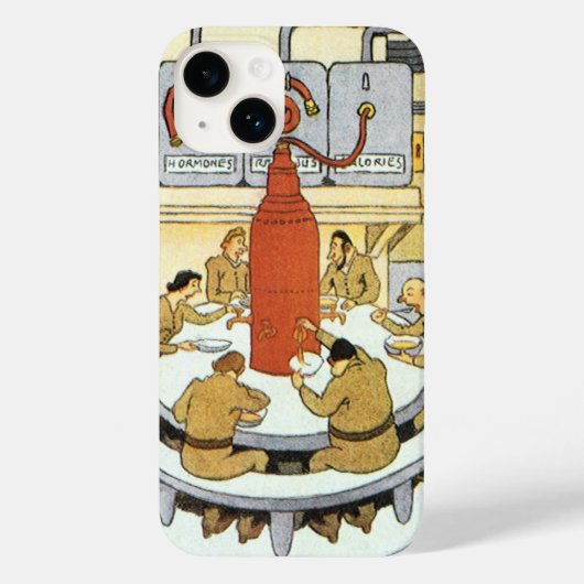 ヴィンテージ サイエンス フィクション、研究所の科学者 食事 Case-Mate iPhoneケース (裏面)