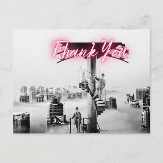 ヴィンテージ サイモダンシティ シーン サンクス ポストカード (正面)