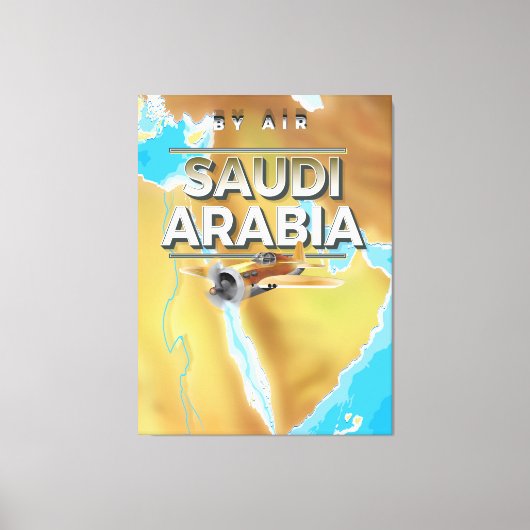 ヴィンテージ サウジアラビア旅行ポスター キャンバスプリント (正面)