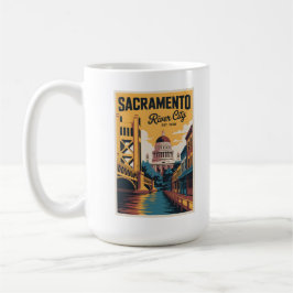 ヴィンテージ サクラメント カリフォルニア レトロ 旅行ポスター コーヒーマグカップ