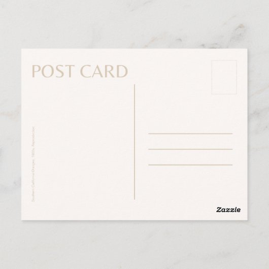 ヴィンテージ サザン カリフォルニア オレンジ ポストカード (裏面)