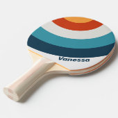 ヴィンテージ・サッカケ・サークル・ストライプ（名前入り） 卓球ラケット (正面アングル)