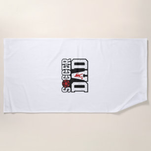 ヴィンテージ サッカーおやじ ダストレス加工 スポーツ タイポグラフィーTシャツ ビーチタオル