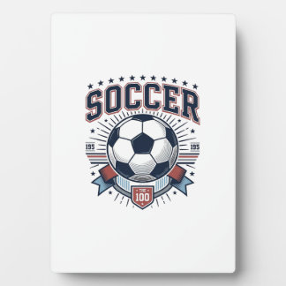 ヴィンテージ サッカー エンブレム Tシャツ デザイン 1 フォトプラーク