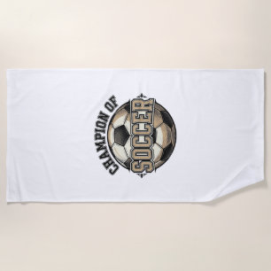 ヴィンテージ サッカー チャンピオン Tシャツ デザイン 1 ビーチタオル