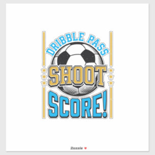 ヴィンテージ サッカー ドリブル パス シュート ゴール Tシャツ デザイン シール