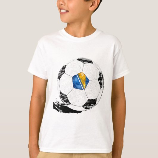 ヴィンテージ サッカー ボスニア フラッグ ボスニアの誇り Tシャツ (正面)