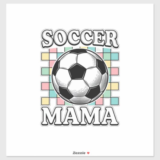 ヴィンテージ サッカー ママ 彫刻 Tシャツ デザイン 1 シール (シート)