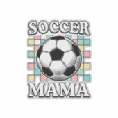 ヴィンテージ サッカー ママ 彫刻 Tシャツ デザイン 1 シール (正面)