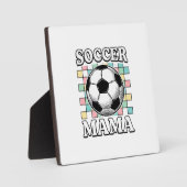 ヴィンテージ サッカー ママ 彫刻 Tシャツ デザイン 1 フォトプラーク (正面)