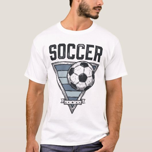 ヴィンテージ サッカー 三角バッジ Tシャツ デザイン (2 (正面)