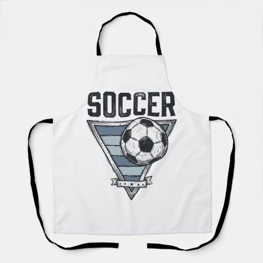 ヴィンテージ サッカー 三角バッジ Tシャツ デザイン (2 エプロン (正面)