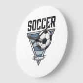 ヴィンテージ サッカー 三角バッジ Tシャツ デザイン (2 ラージ壁時計 (傾斜)