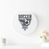 ヴィンテージ サッカー 三角バッジ Tシャツ デザイン (2 ラージ壁時計 (ホーム)