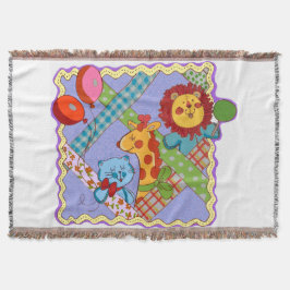 ヴィンテージ サファリ アニマルスローケット スローブランケット