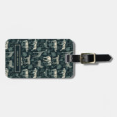 ヴィンテージ サファリ アフリカ動物パターン ラゲッジタグ (正面横)