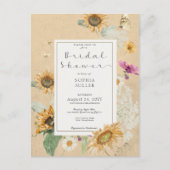 ヴィンテージ サマー ヒマワリ フラワー シャワーの招待状 ポストカード (正面)