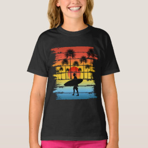 ヴィンテージ サマー ヴァイブ シルエット サーファー Tシャツ