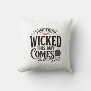 ヴィンテージ・サムシングウィキッド・ハロウィンTシャツデザイン_1 クッション