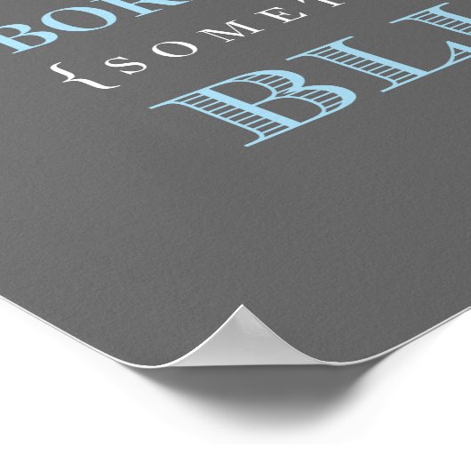 ヴィンテージ サムシング ブルー ウェディング ブライズ シャワー ポスター (角)