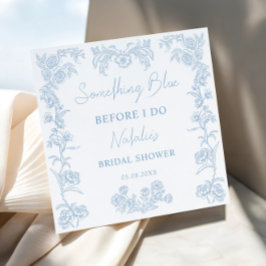 ヴィンテージ サムシング ブルー ビフォー アイ ドゥ ブライダル シャワー スタンダードカクテルナプキン