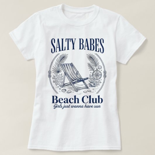 ヴィンテージ サルティーベイブスビーチクラブ Tシャツ (デザイン正面)