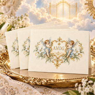 ヴィンテージ サルヴェ・レジーナ マリア様の天使 AMDG カトリック カード