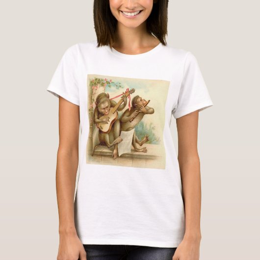 ヴィンテージ、サル遊のミュージカル楽器 Tシャツ (正面)