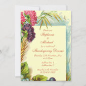 ヴィンテージ　サンクスギビング　カラフル　フルーツ＆フラワーズ 招待状 (裏面)