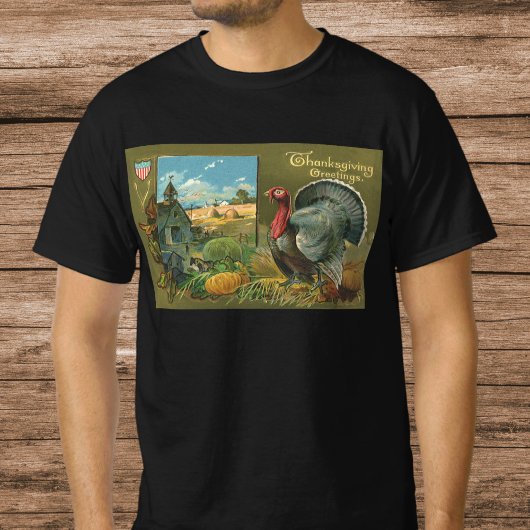ヴィンテージ・サンクスギビング、農場の七面鳥 Tシャツ