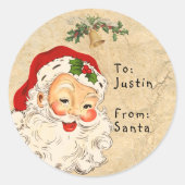 ヴィンテージ:サンタからチャイルドギフトクリスマス ラウンドシール (正面)