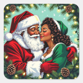ヴィンテージ サンタとクラウスのクリスマス スクエアシール