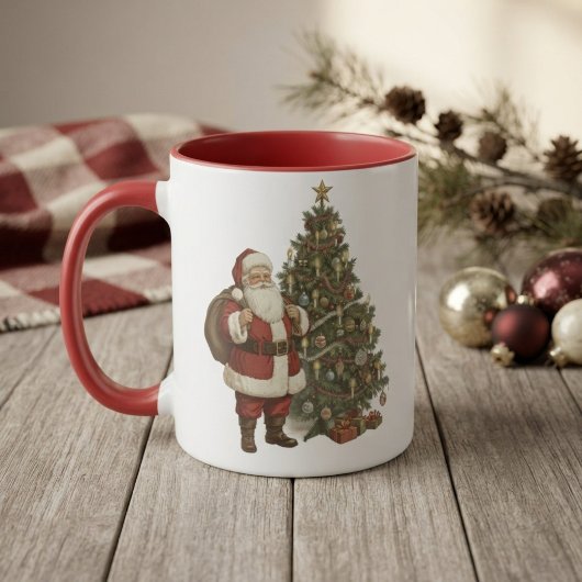 ヴィンテージ サンタとクリスマスツリー マグカップ