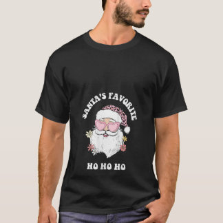 ヴィンテージ サンタのお気に入り Ho Ho Ho 楽しい レトロ ピンク C Tシャツ