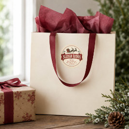 ヴィンテージ サンタのそり乗り クリスマス ギフト ラウンドシール