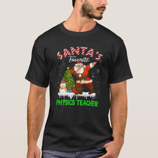 ヴィンテージ・サンタの物お気に入りの理先生のクリスマスツリー Tシャツ (正面)