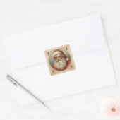 ヴィンテージ サンタの肖像画 クラシック クリスマスの郵便 スクエアシール (封筒)