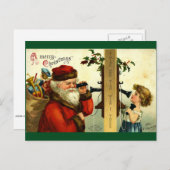 ヴィンテージ – サンタの電話 シーズンポストカード (正面/裏面)