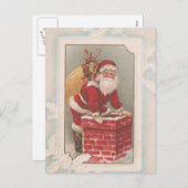 ヴィンテージ・サンタクリスマス シーズンポストカード (正面/裏面)