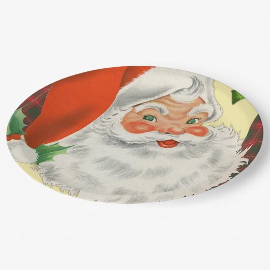 ヴィンテージ・サンタクリスマス ペーパープレート (アングル)
