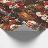 ヴィンテージ・サンタクリスマス ラッピングペーパー (角)