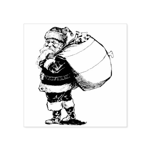 ヴィンテージ・サンタクリスマス ラバースタンプ (インプリント)