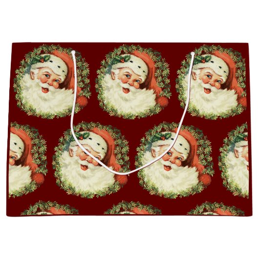 ヴィンテージ・サンタクリスマス ラージペーパーバッグ (正面)