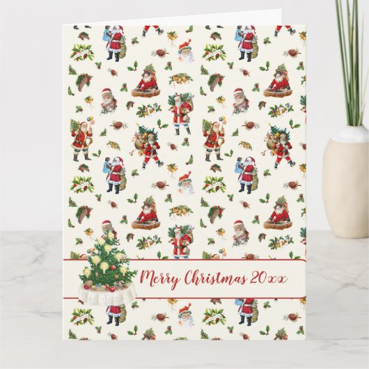 ヴィンテージ サンタクロース オーダーメイド クリスマス カード (正面)